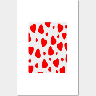 Red hearts Posters and Art